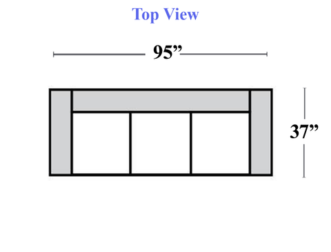 C198 - 254 - Sofa w/ Pattern Arm