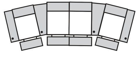 Staccato - Reclining 4 Cushion Sofa w/ 2 WEDGE Console Arms (AP) (130"x39")