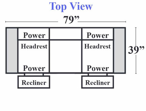 Dover - 61 - Powered Recliner Sofa w/ Power Headrest