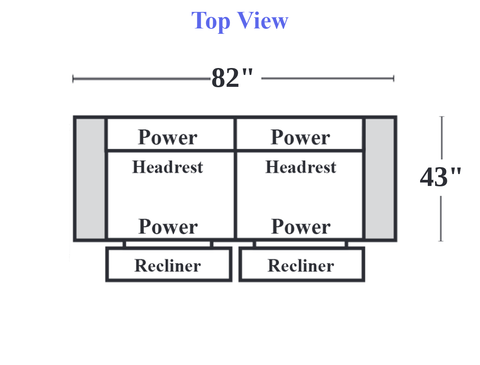 F46 - Power Reclining 2 Cushion Sofa w/ Power Headrest