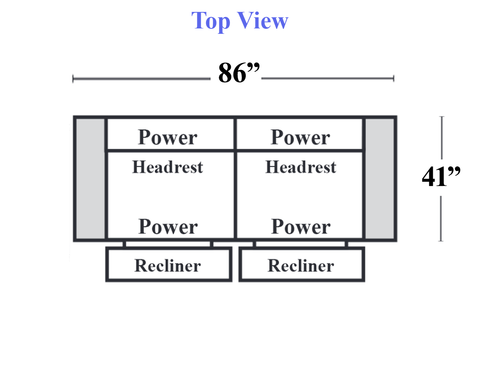 C197 - F46 - Powered Reclining 2 Cushion Sofa