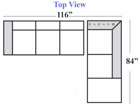 Jura 12-LAF Sofa + 35- Right Chaise w/ Return