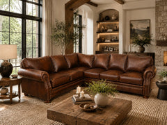 Omnia Laredo Brown Leather Sectional Room