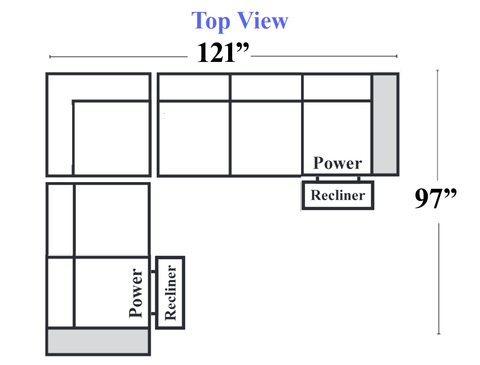 B995 - 400-LAF Power Recliner + 001-Armless Chair + 011-Corner + 001-Armless Chair(x2) + 402-RAF Power Recliner (Copy)
