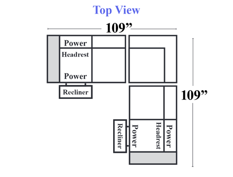 C197 - F02-LAF Powered Recliner w/ Power Headrest + 001-Armless Chair + 489-Corner + 001-Armless Chair + F02-RAF Power Recliner w/ Power Headrest