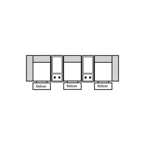Paramount Theater - Reclining 3 Seat Sofa w/ Straight Console Arm  116x40