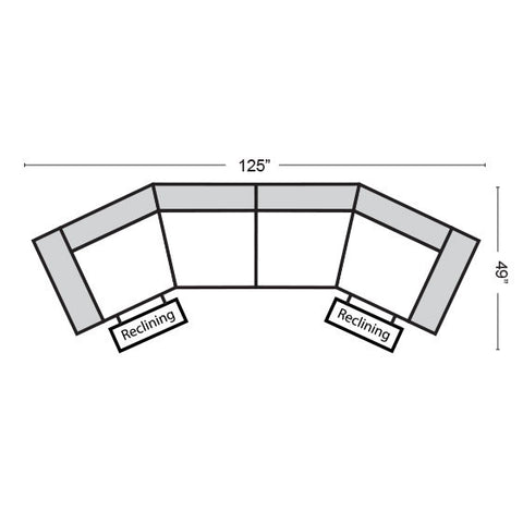 Larsen Reclining - 4 Seat Conversational 125x49