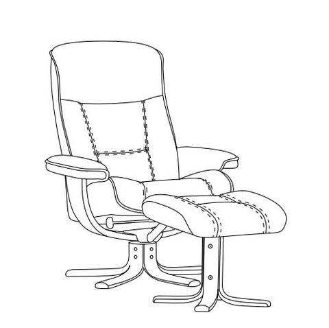 NC21SF44 - Standard Chair & Ottoman (Ring Base) (29.9"x29.5")