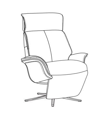 SPI5400W - Manual Space Chair w/ Wood Arm (W33.4"xD34.6")