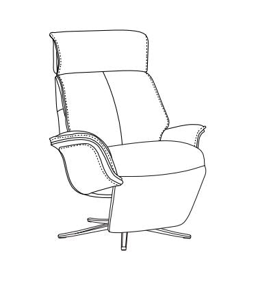 SPI5400W - Manual Space Chair w/ Wood Arm (W33.4"xD34.6")