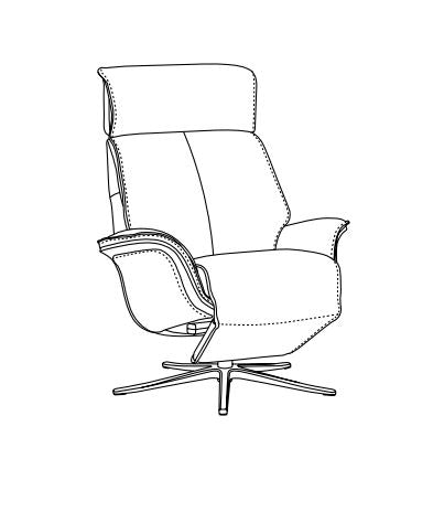 SPM5400W - Power Space Chair w/ Wood Arm (W33.8"xD34.6")